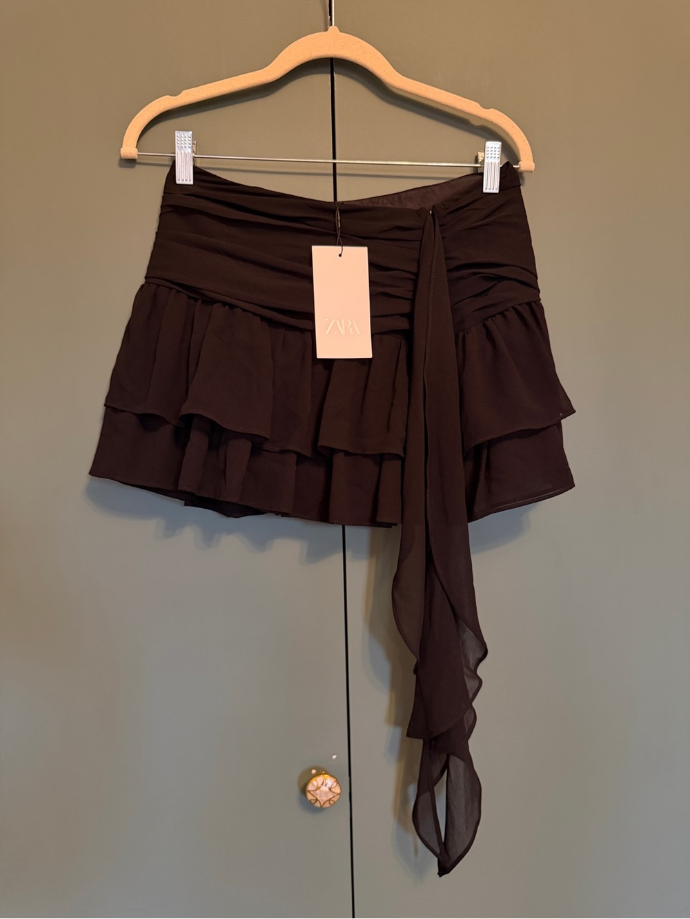 Nwt Zara black ruffle skort size S